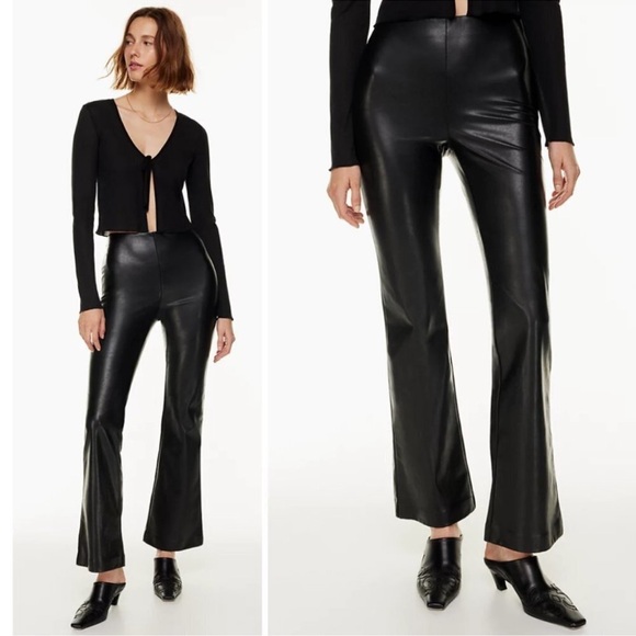 Wilfred Pants - Wilfred Roma Black Vegan Leather Flare Pants